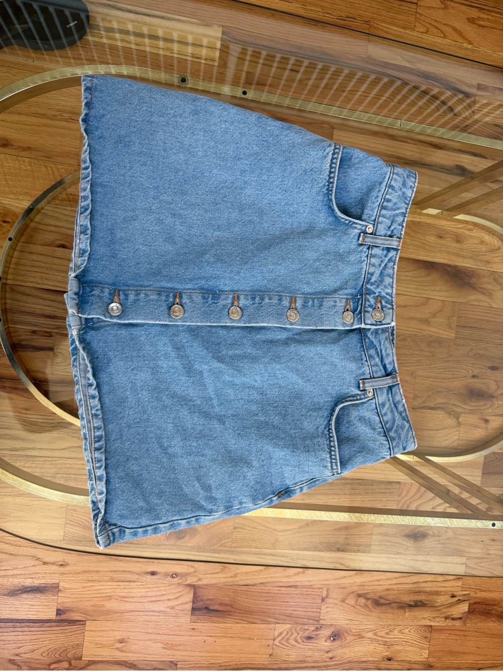 ASOS  Blue Denim Button-Front Mini Skirt
